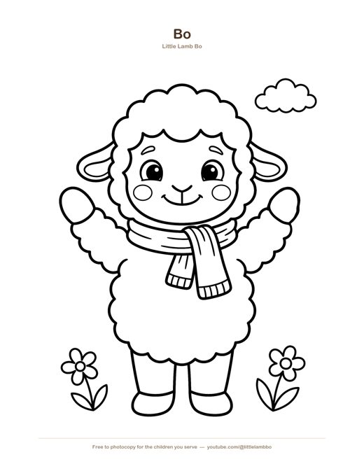 Bo the Lamb Coloring Page — free printable for toddlers