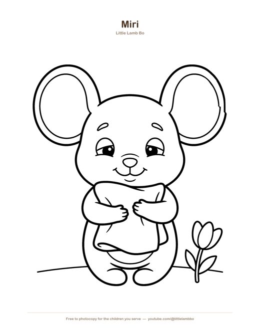 Miri the Mouse Coloring Page — free printable for toddlers